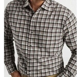 Peter Millar Crown Comfort Interlock Plaid Button Down Long Sleeve Shirt Mens XL